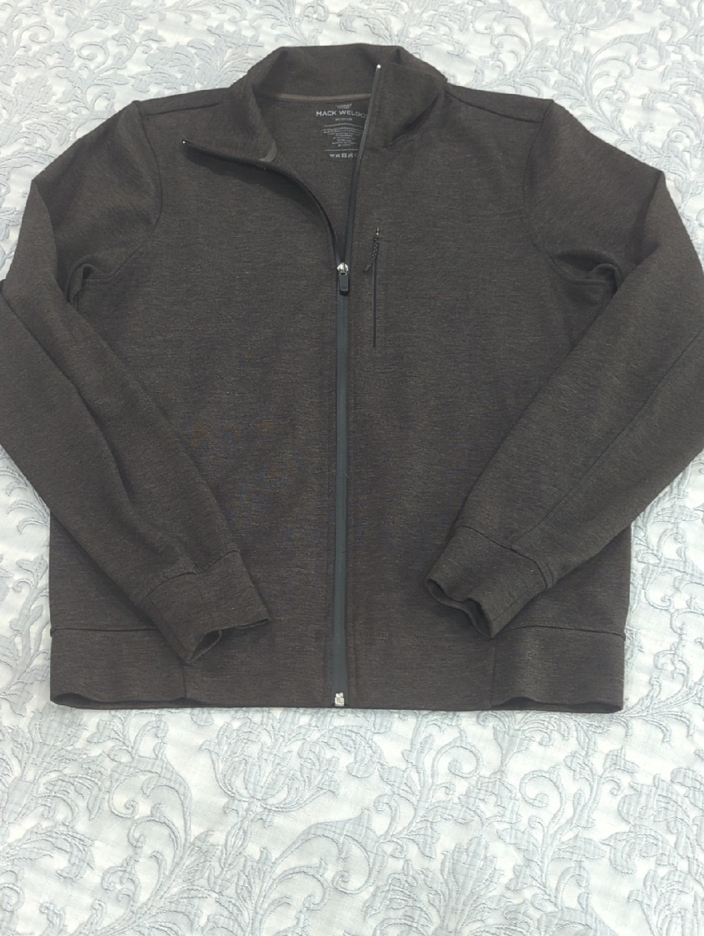 Mack Weldon Men's Dark Grsy Full-Zip Sweater